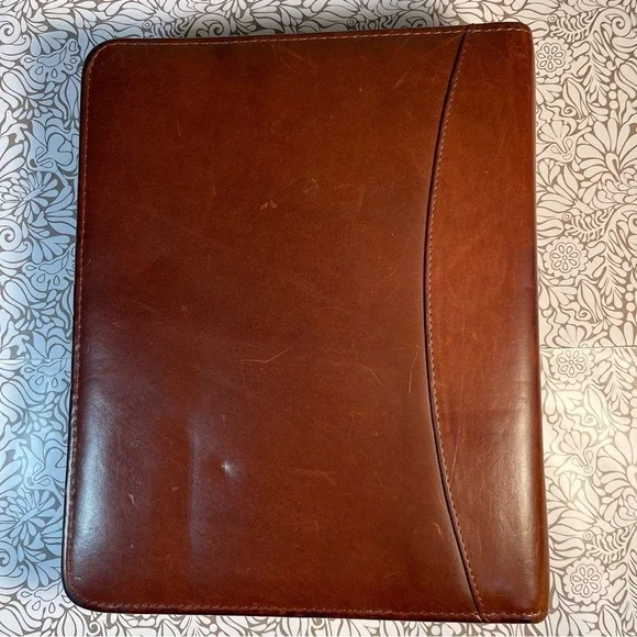 Franklin Quest Full Grain Aniline Leather Made in the USA Binder - Picture 3 of 15
